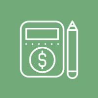 green calculators icon
