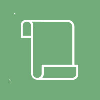 green paper scroll icon